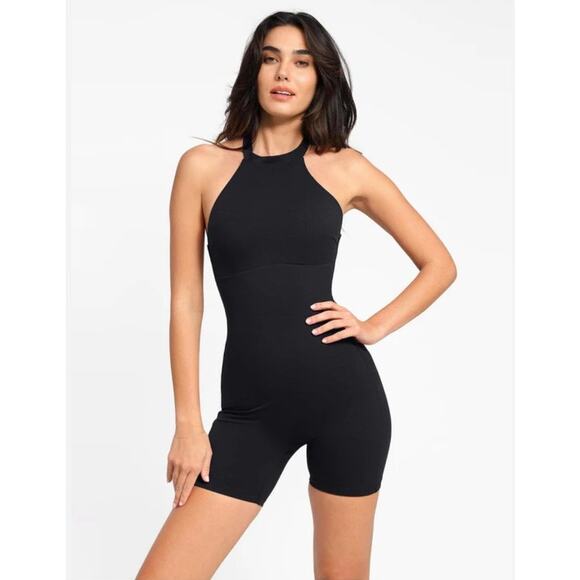 Popilush Shapewear Halter Romper Black Size XL NWT - Picture 1 of 6